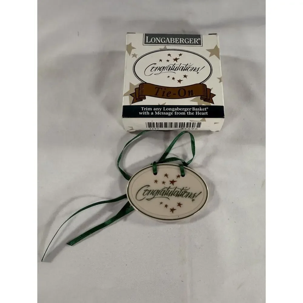 Longaberger Congratulations Oval Tie-On 31496